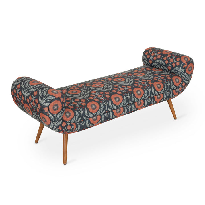 Santai Printed Fabric Teakwood Bench