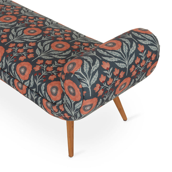 Santai Printed Fabric Teakwood Bench