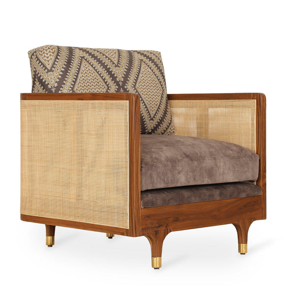 Luk - Teakwood Brown Fabric Sofa