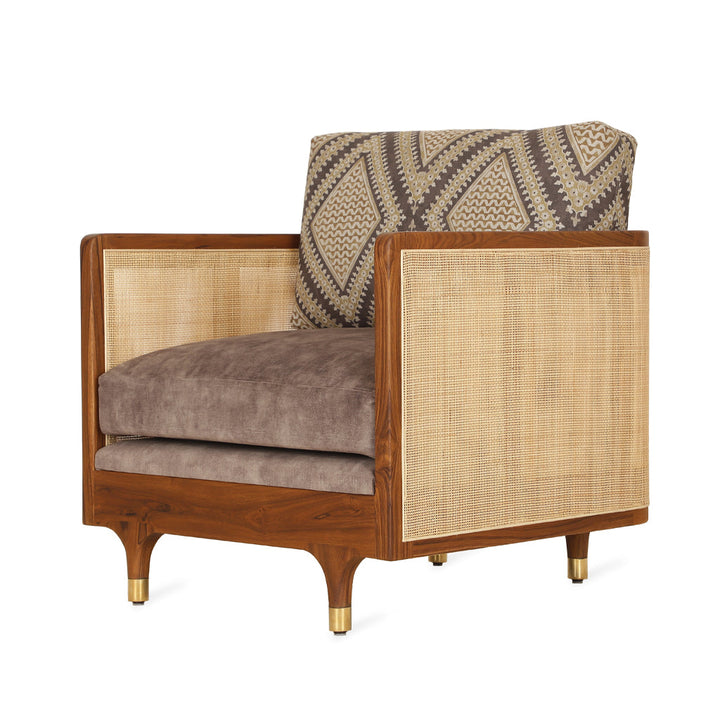 Luk - Teakwood Brown Fabric Sofa