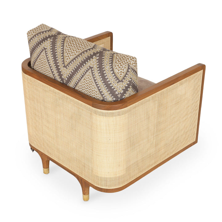 Luk - Teakwood Brown Fabric Sofa