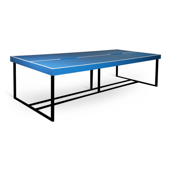 Miihi - Metal Meeting Room Table with Solidwood Top