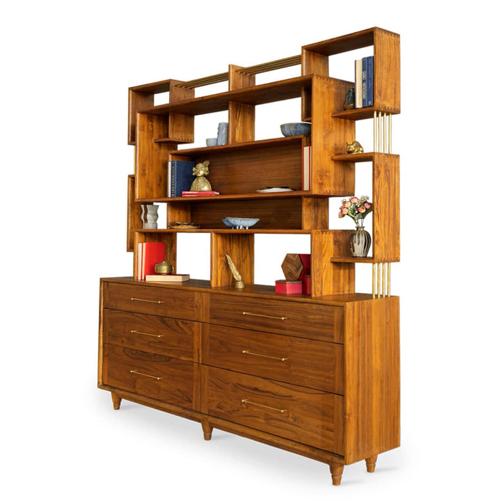 Aasad - Teakwood Cutlery Unit with Brass