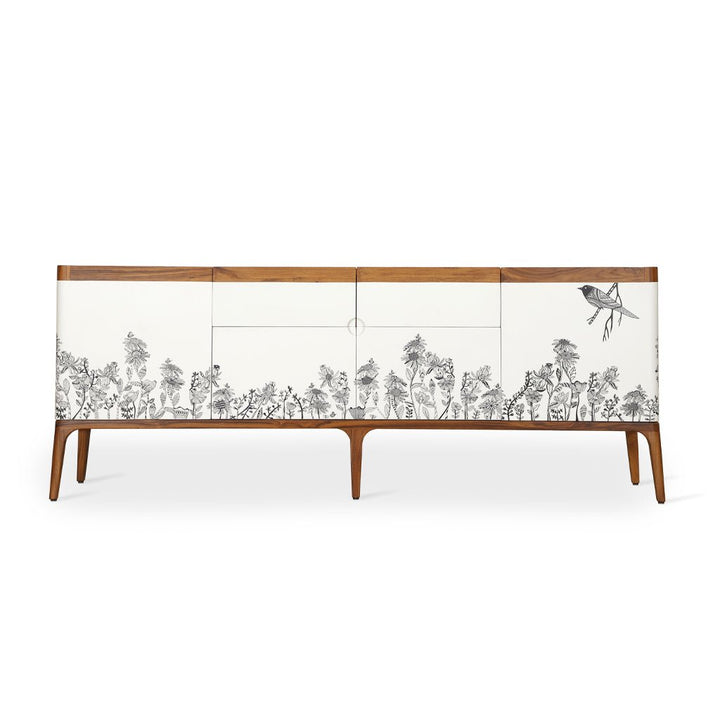 Finura - Teakwood Storage Unit with Hand Painted Fronts