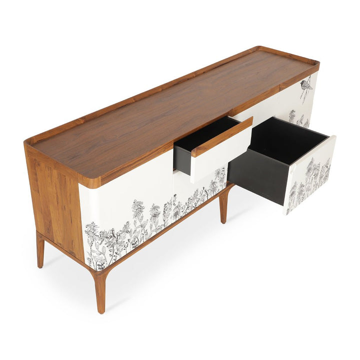 Finura - Teakwood Storage Unit with Hand Painted Fronts