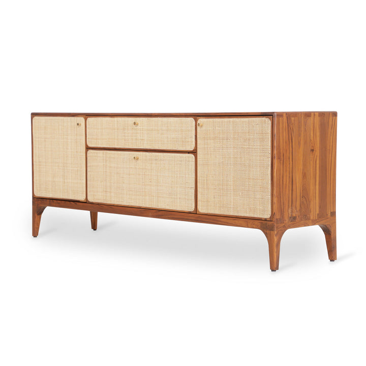 Loodus Teakwood TV Unit with Rattan
