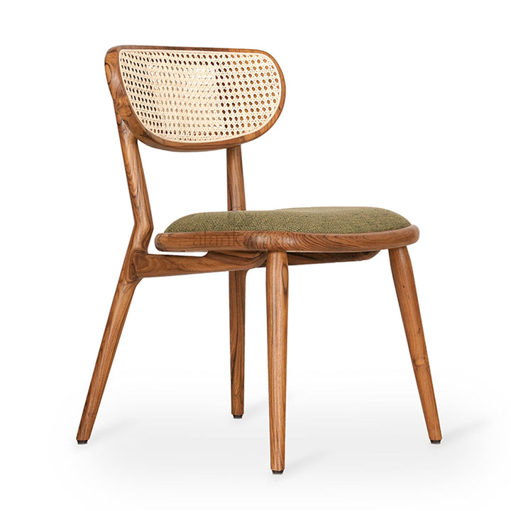 Aria - Teakwood Dining & Study Chair with Rattan Back