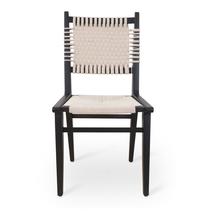 Asandi - Ash/Oak/Beech Dining Chair, Stained, Full White Woven, Dining & Study Chairs - Alankaram