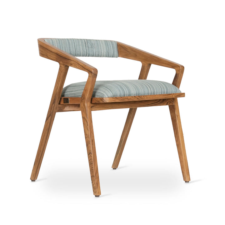 Casilla - Teakwood Dining with Grey Fabric