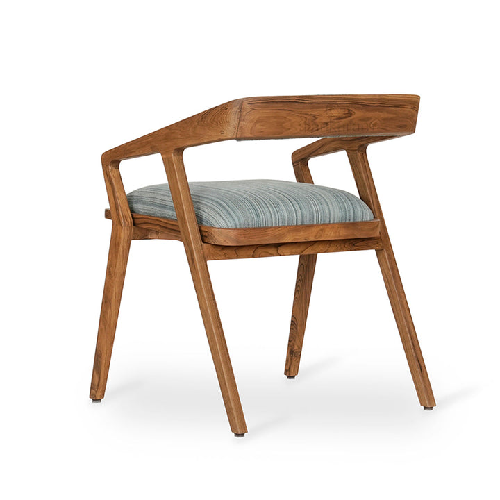 Casilla - Teakwood Dining with Grey Fabric