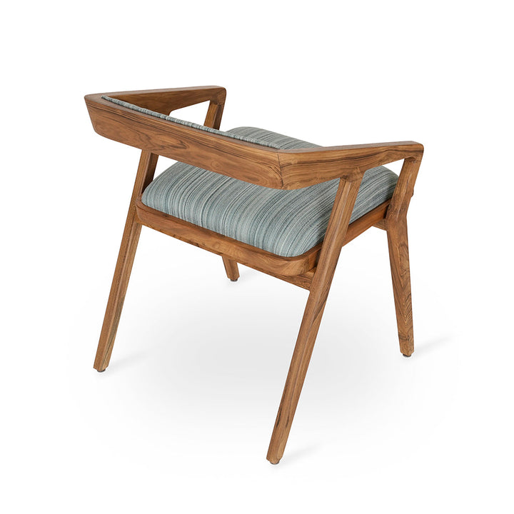 Casilla - Teakwood Dining with Grey Fabric
