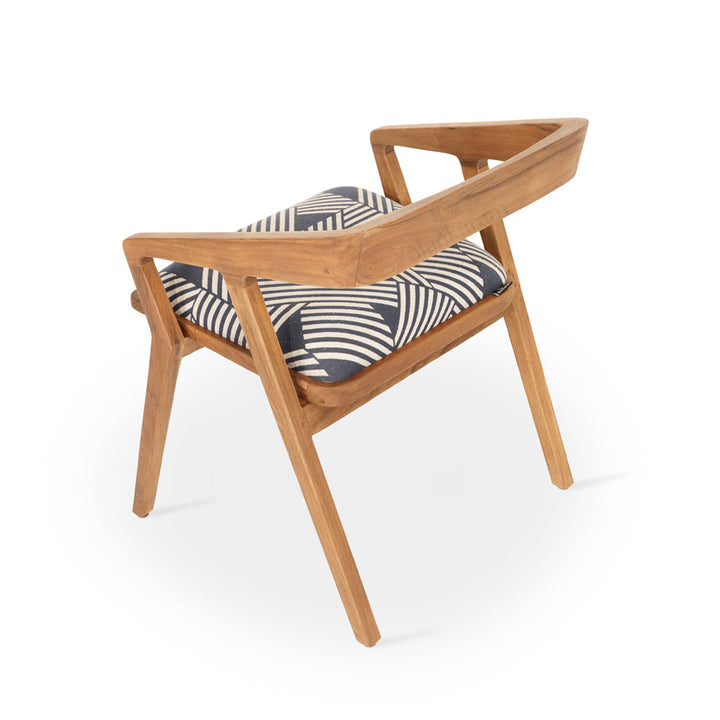 Casilla - Teakwood Chair with Grey Fabric