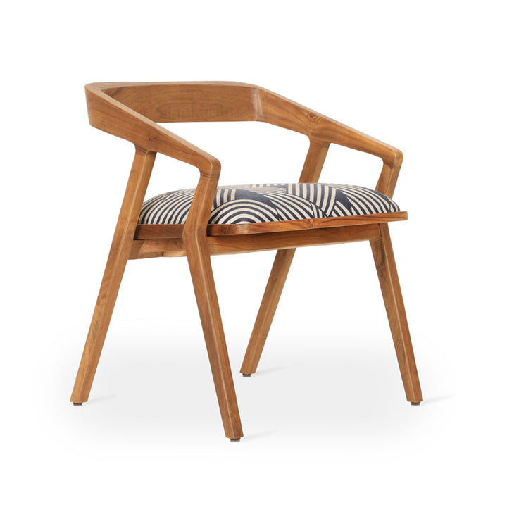 Casilla - Teakwood Chair with Grey Fabric