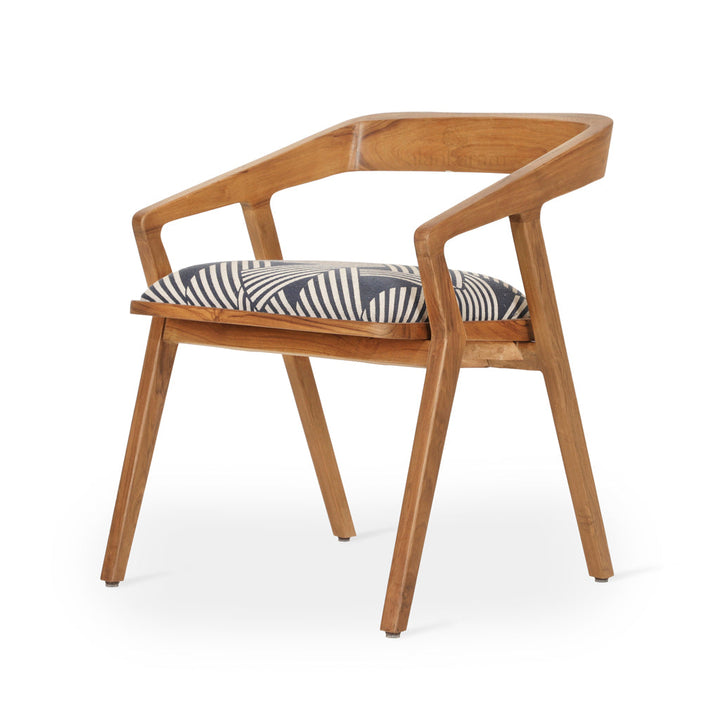 Casilla - Teakwood Chair with Grey Fabric