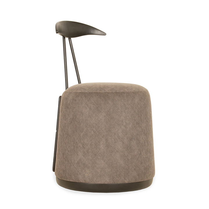 Credu - Solidwood Pouffe Cum Chair with Grey Fabric | Alankaram