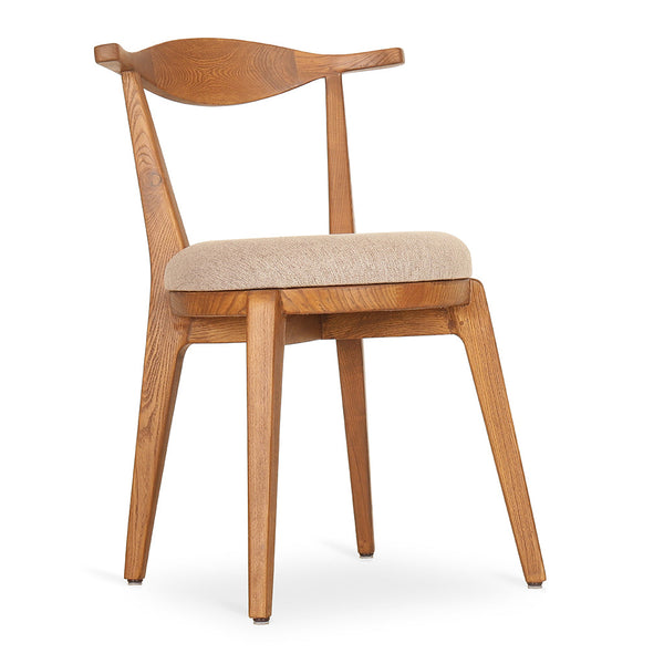 Dogo - Teak Dining Chair, Upholstered Seat