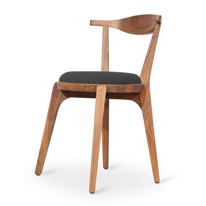 Dogo - Teakwood Chair With Black Fabric
