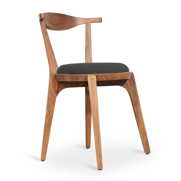 Dogo - Teakwood Chair With Black Fabric