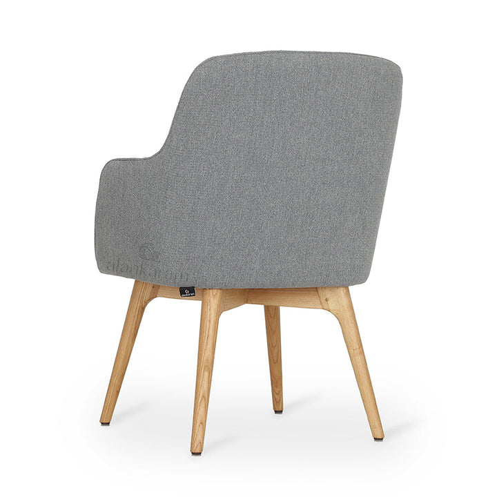 Dolt - Solidwood Dining Chair with Grey Fabric