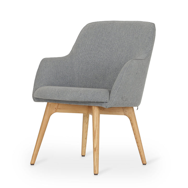 Dolt - Solidwood Dining Chair with Grey Fabric