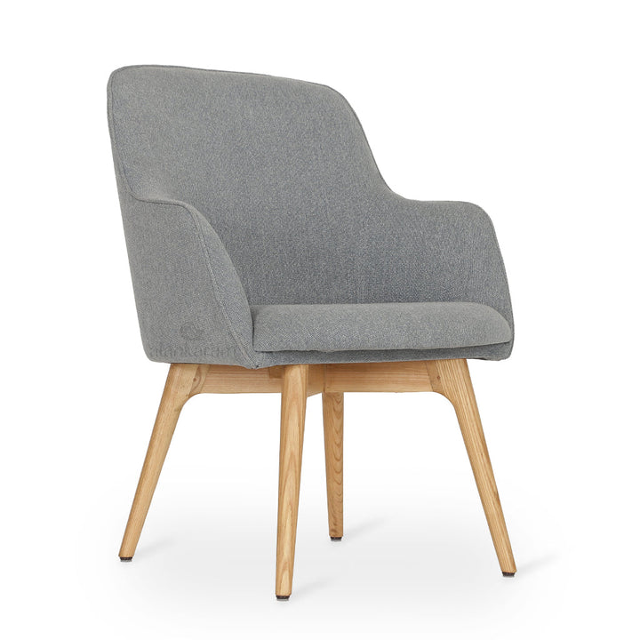 Dolt - Solidwood Dining Chair with Grey Fabric