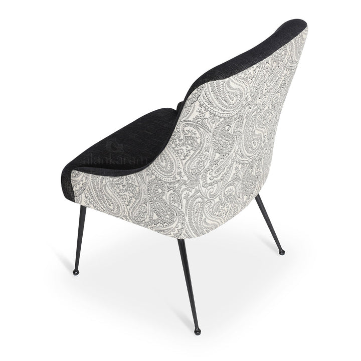 Faraja - Dining Chair with Leatherette, Grey Embroidery