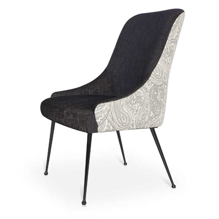 Faraja - Dining Chair with Leatherette, Grey Embroidery