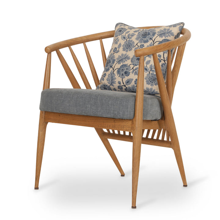 Hloma - Solidwood Dining Chair with Blue Fabric