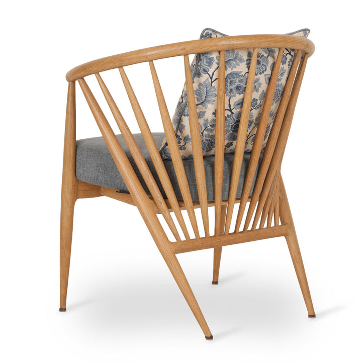 Hloma - Solidwood Dining Chair with Blue Fabric