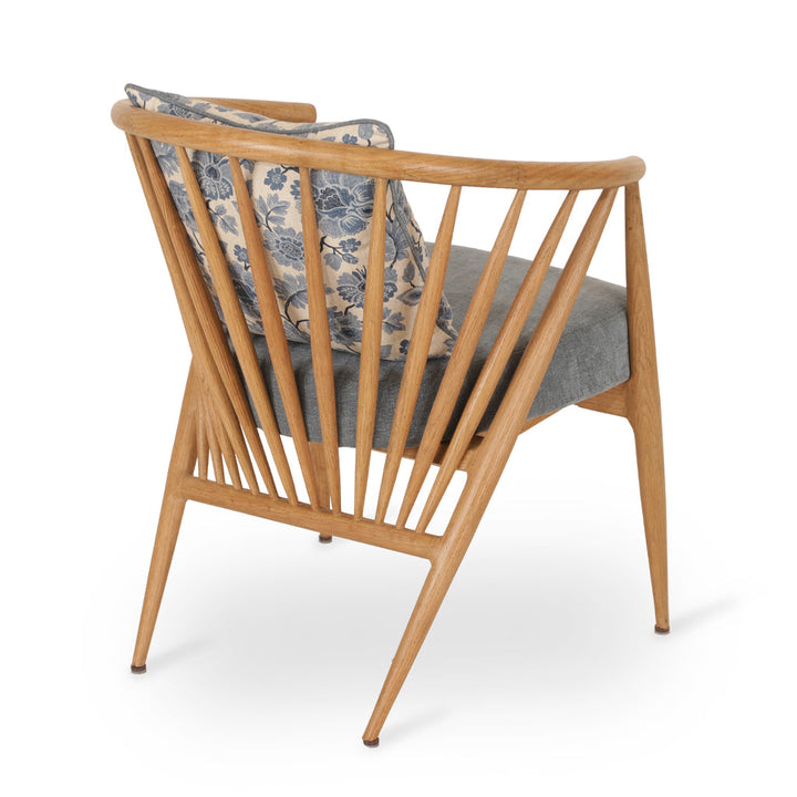 Hloma - Solidwood Dining Chair with Blue Fabric