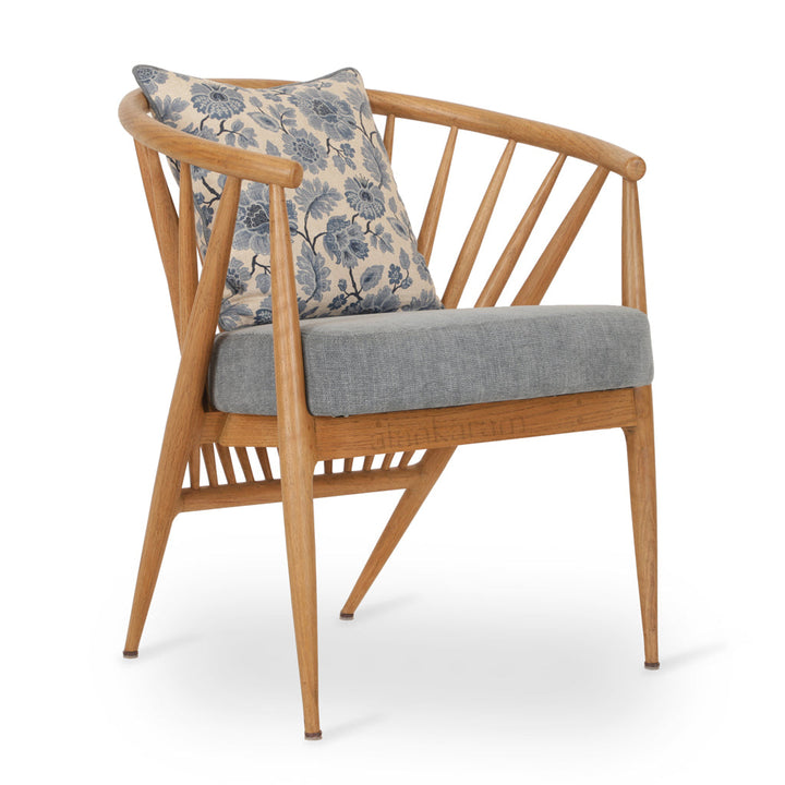 Hloma - Solidwood Dining Chair with Blue Fabric