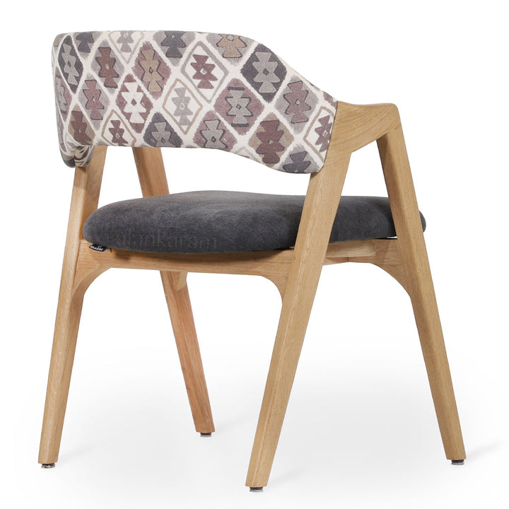 Ikkita - Solidwood Dining Chair with Grey Fabric