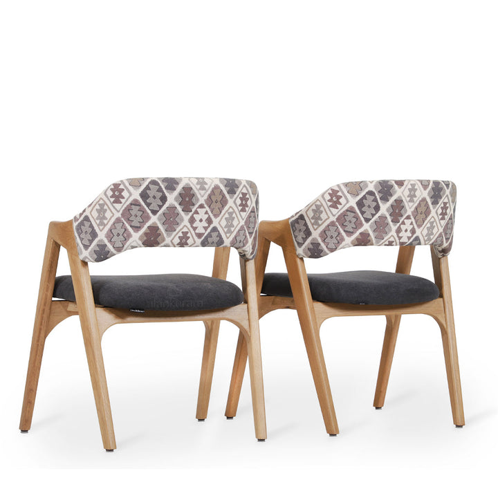 Ikkita - Solidwood Dining Chair with Grey Fabric