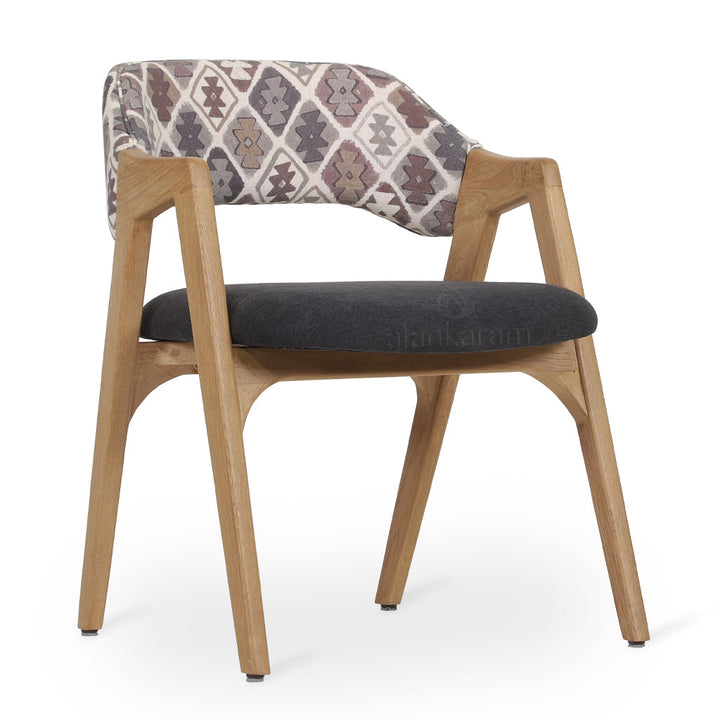 Ikkita - Solidwood Dining Chair with Grey Fabric