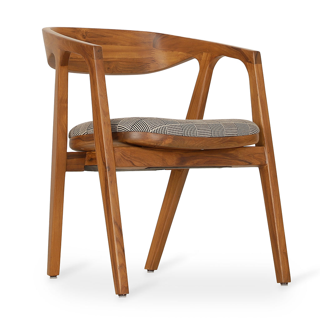 Ince - Teak Dining Chair, Wooden Back | Alankaram