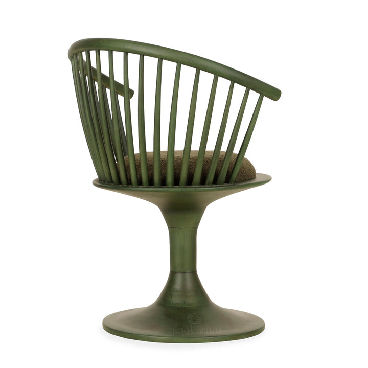 Eski - Solidwood Chair with Green Fabric