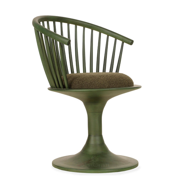 Eski - Solidwood Chair with Green Fabric