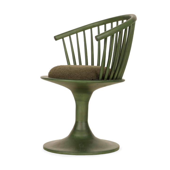 Eski - Solidwood Chair with Green Fabric