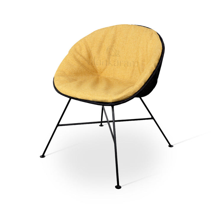 Orgu - Metal Chair with Yellow and Black Fabric