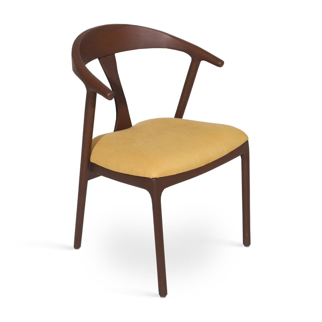 Ploot - Ash/Oak/Beech Dining Chair, Upholstered seat, Stained | Alankaram