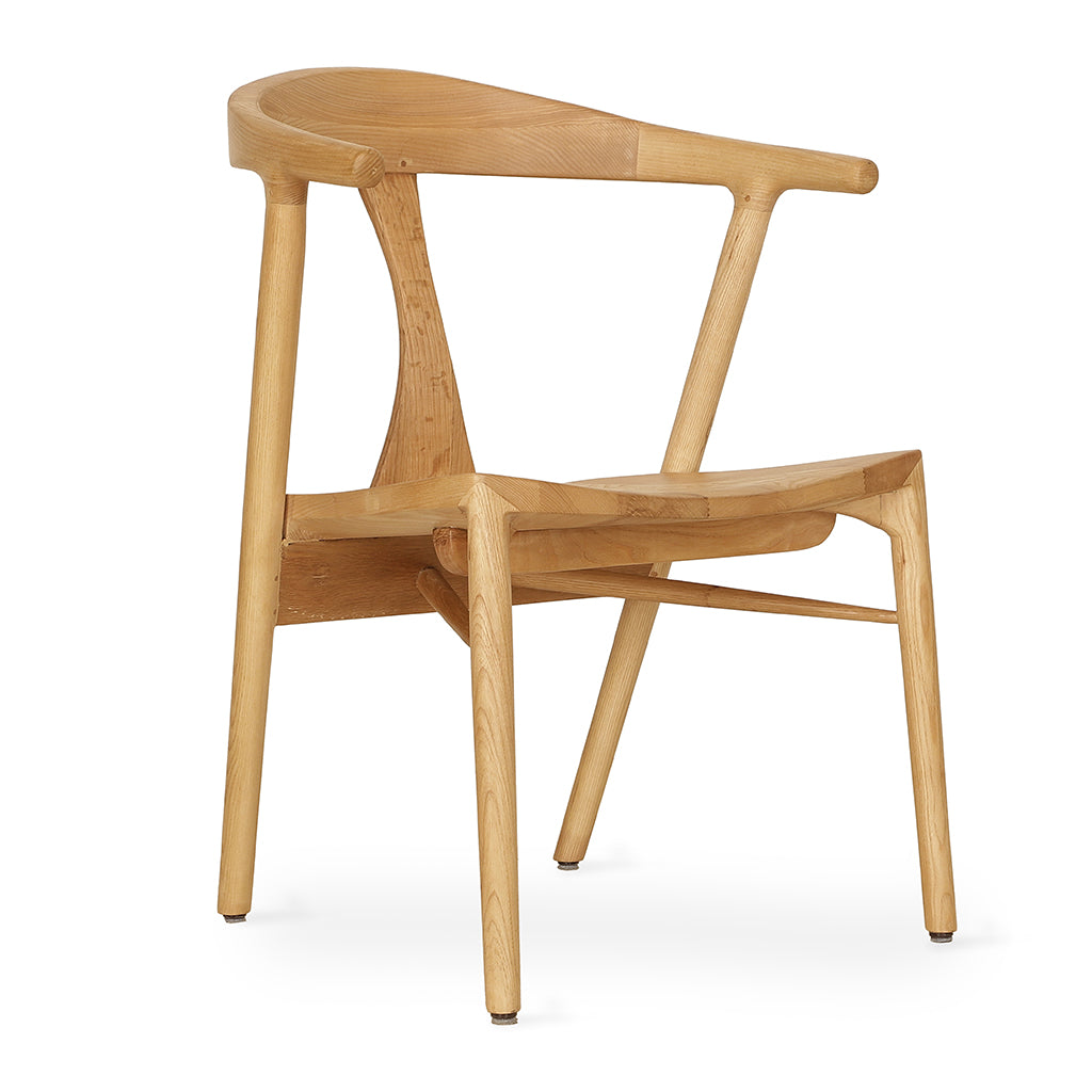 Ploot - Ash/Oak/Beech Dining Chair, Wooden Seat | Alankaram