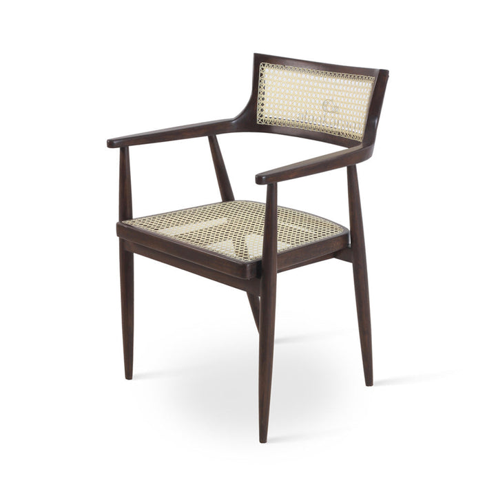 Rottinki - Ash/Oak/Beech Dining Chair, Rattan seat, rattan back, Stained, Dining & Study Chairs - Alankaram