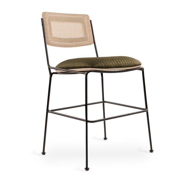 Tkati - Ash/Oak/Beech Dining Chair, Rattan Back, Upholstered Seat