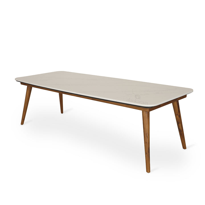 Ambu - Teakwood Dining Table with Stone top