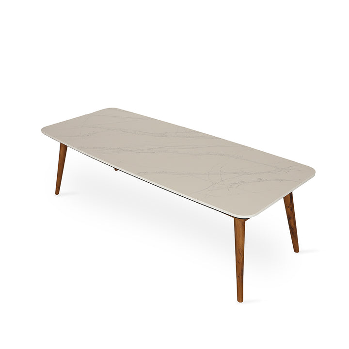 Ambu - Teakwood Dining Table with Stone top