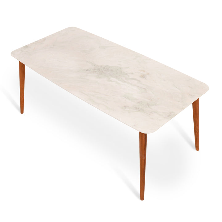 Ambu - Teakwood Dining Table with Stone Top