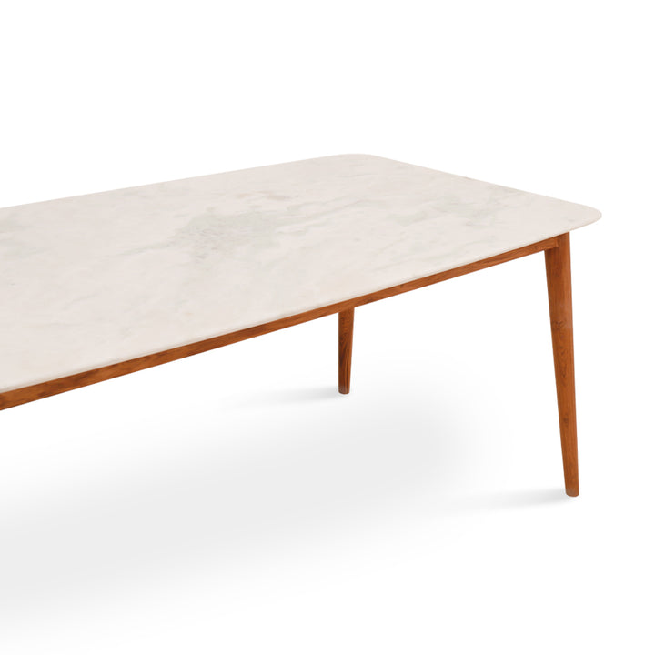 Ambu - Teakwood Dining Table with Stone Top