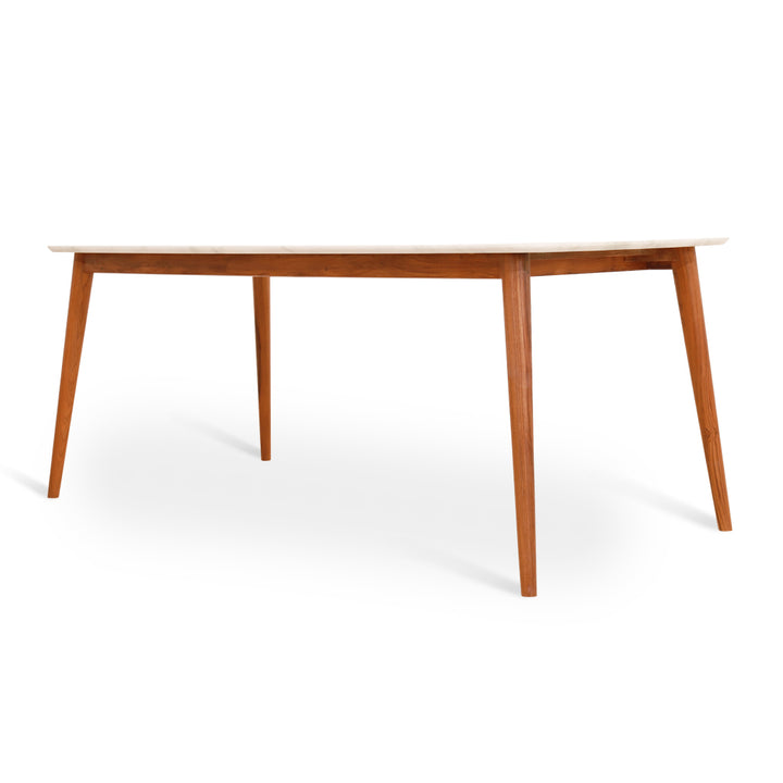 Ambu - Teakwood Dining Table with Stone Top