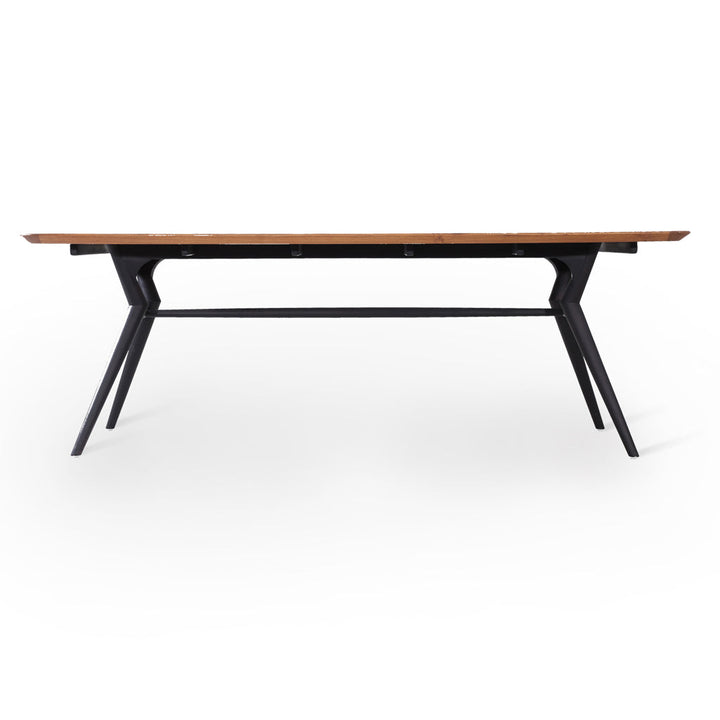 Fusi Teakwood Dining Table with Brass on Top