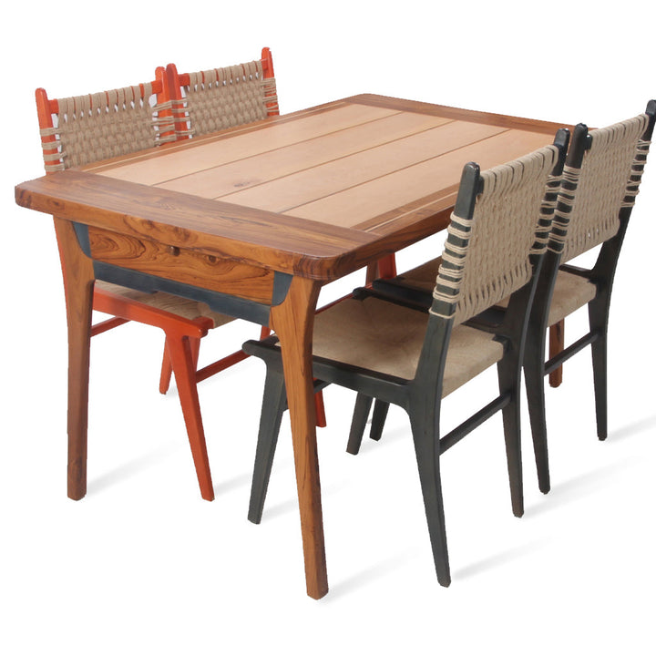Ibha - Solidwood Dining Table with Teakwood Top